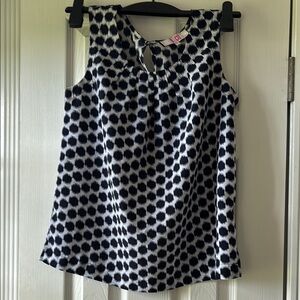 Navy Blue and White Sleeveless Top